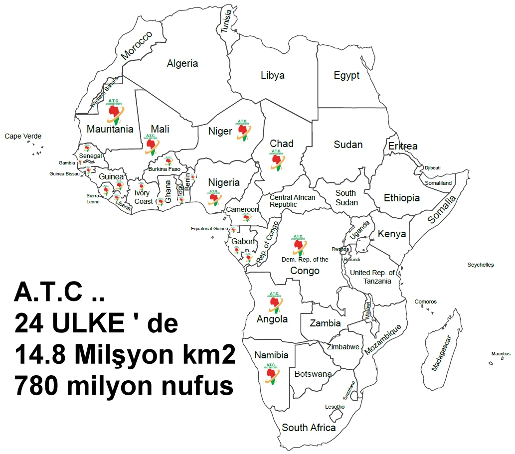 ATC 24 African Countries Network Map